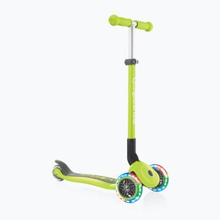 Trotinetă cu 3 roți pentru copii Globber Primo Foldable Lights lime green