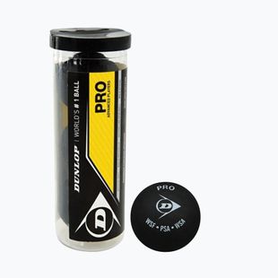 Mingi de squash Dunlop Pro 2 yellow dots 3 buc. black