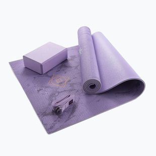 Set de yoga Myga Chakra Yoga Set mat + block + purple strap