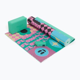 Set de yoga Myga Spirit Yoga Set mat + block + turquoise strap