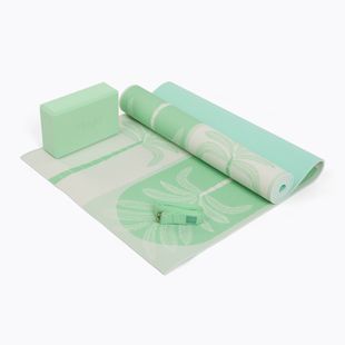 Set de yoga Myga Sage Palm Yoga Set mat + block + green strap