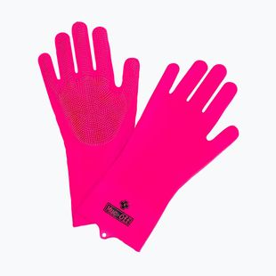 Mănuși pentru curățarea bicicletelor Muc-Off Deep Scrubber Gloves pink