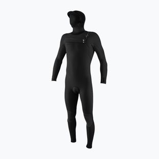 Costum de înot pentru bărbați O'Neill Hyperfreak 4/3+ mm Chest Zip with Hood black/black