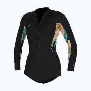Spumă de înot pentru femei O'Neill Bahia 2/1 Front Zip Short Spring black/mikah floral/black