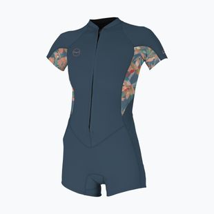 O'Neill Bahia 2/1 mm Front Zip Spring costum de wetsuit pentru femei copen albastru/ painted tropics/ copen albastru
