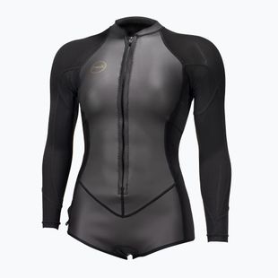 Costum de înot pentru femei O'Neill Bahia 2/1 mm Front Zip Short Spring glide black/black