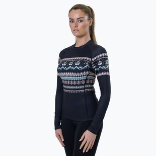Bluză termică damă Surfanic Cozy Limited Edition Crew Neck black fairisle