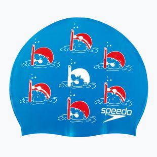 Cască de înot pentru copii Speedo Slogan Print blue