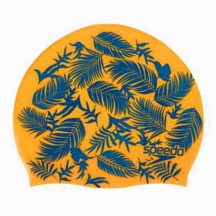 Cască de înot pentru copii Speedo Slogan Print orange/blue