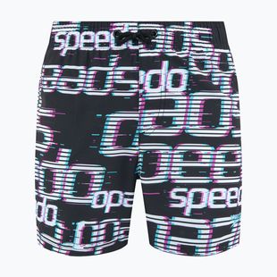 Pantaloni scurți de baie pentru copii Speedo Printed 13" logo black / white / diva