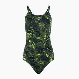 Costum de baie dintr-o piesă pentru femei  Speedo Allover Fixed Crossback black / atomic lime