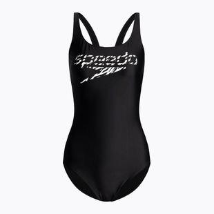 Costum de baie Speedo Logo Deep U-Back pentru femei negru 68-12369