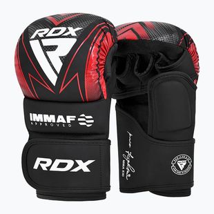 Mănuși de grappling RDX IMMAF Approved Shooted Grappling red