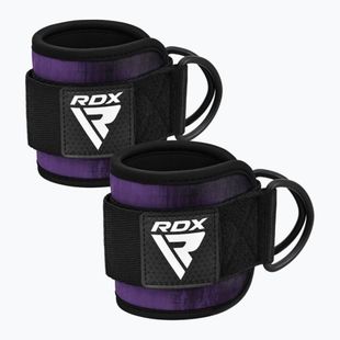 Curele cu cârlig pentru gleznă RDX A4 Ankle Straps For Gym Cable Machine purple
