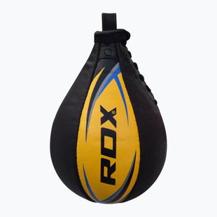 Pară de box RDX Speed Ball Leather Multi negru-galben 2SBL-S2YU