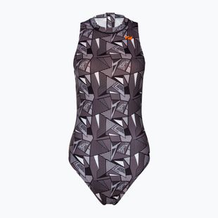 Costum de înot dintr-o bucată pentru femei ZONE3 OWS Renew High Neck black/white