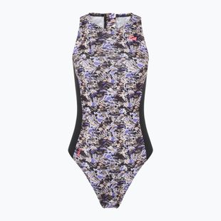 Costum de baie dintr-o singură piesă pentru femei ZONE3 Pacific Koa High Neck negru/verde