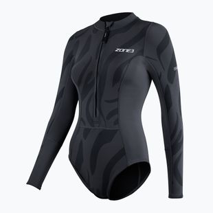 Costum de baie dintr-o singură piesă pentru femei ZONE3 Yulex negru/gri