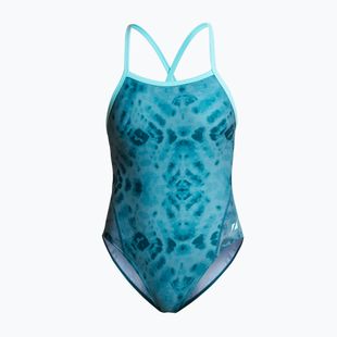 Costum de baie întreg pentru femei ZONE3 Strap Back teal tie dye