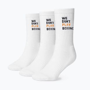 Șosete pentru bărbați BOXRAW We Don't Play Boxing Crew 3 pairs white