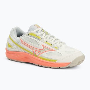 Încălțăminte de tenis pentru femei Mizuno Break Shot 4 AC snow white/ neon flame/ ghost gray