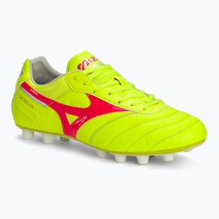Încălțăminte de fotbal pentru bărbați Mizuno Morelia II Elite MD safety yellow/fiery coral 2/galaxy silver