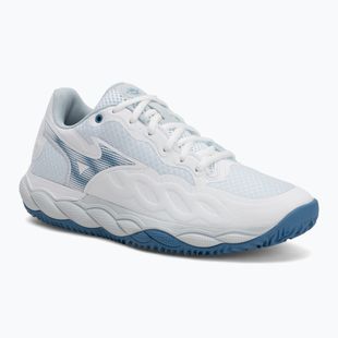 Încălțăminte de tenis pentru femei Mizuno Wave Enforce Court CC white/ parisian blue/ plein air