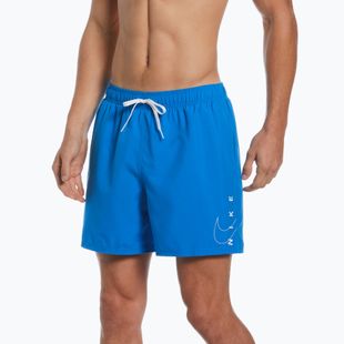 Pantaloni scurți de baie Nike Swoosh Break 5" Volley pentru bărbați, albastru NESSC601-458