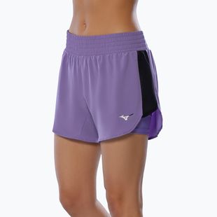 Pantaloni scurți de alergare pentru femei  Mizuno 2IN1 4.5" paisley purple