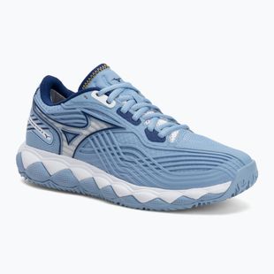 Încălțăminte de tenis pentru femei Mizuno Wave Enforce Tour 2 CC bel air blue/ white/ bellwether blue