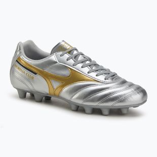 Încălțăminte de fotbal pentru bărbați Mizuno Morelia II Club Md galaxy silver/gold/gold