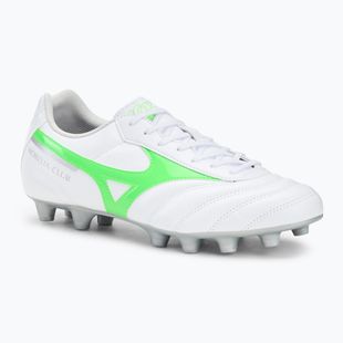 Încălțăminte de fotbal pentru bărbați Mizuno Morelia II Club Md white/neon green/galaxy silver