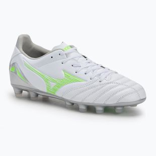 Încălțăminte de fotbal pentru bărbați Mizuno Morelia Neo IV Pro Md white/neon green/cool gray 3c