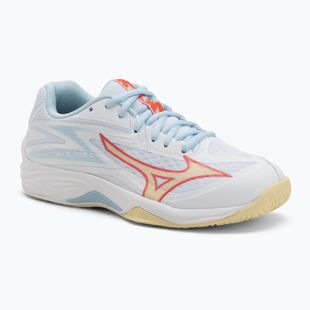 Încălțăminte de volei pentru femei Mizuno Thunder Blade Z white/calypso coral/pale banan