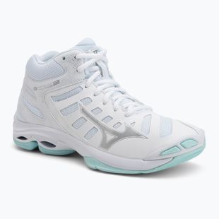 Încălțăminte de volei pentru femei Mizuno Wave Voltage 2 Mid white/blue tint