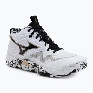 Încălțăminte de volei Mizuno Wave Momentum Elite Mid white/black/gold