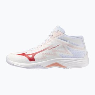 Încălțăminte de volei pentru femei Mizuno Lightning Select Mid white/rose elegance/lava falls