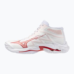 Încălțăminte de volei pentru femei Mizuno Wave Lightning Elite Mid white/rose elegance/lava falls