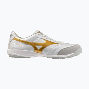 Încălțăminte de fotbal Mizuno Morelia Sala Pro TF white/football gold/galaxy silver