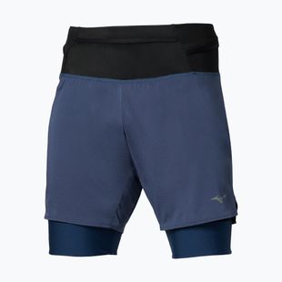 Pantaloni scurți de alergare pentru bărbați Mizuno Trail Multipocket 2in1 estate blue