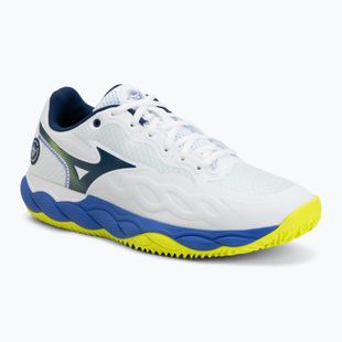 Încălțăminte de tenis pentru bărbați Mizuno Wave Enforce Court CC white/dazzling blue/lightning