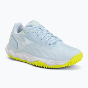 Încălțăminte de tenis pentru femei Mizuno Wave Enforce Court CC W ice water/lightning yellow/ancient