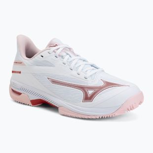 Încălțăminte de tenis pentru femei Mizuno Wave Exceed Court CC W white/pinkesque/barbados cherr