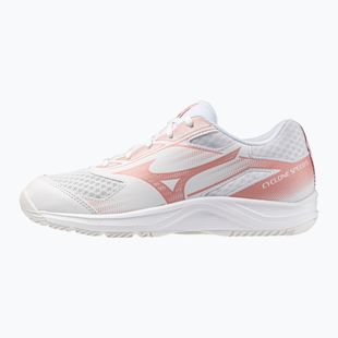 Încălțăminte de volei pentru femei Mizuno Cyclone Speed 5 white/rose elegance/lava falls