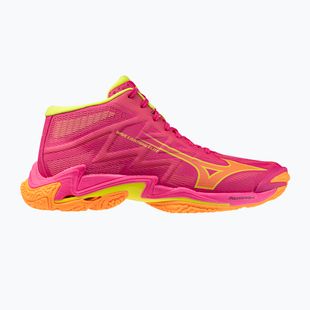 Încălțăminte de volei Mizuno Wave Lightning Elite Mid pink tetra/fortune yellow/light