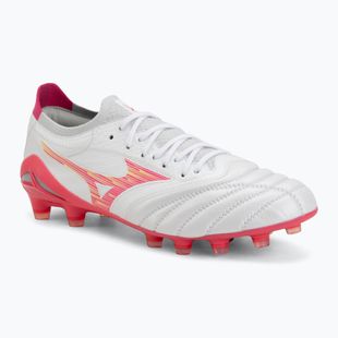 Încălțăminte de fotbal Mizuno Morelia Neo IV Beta Elite FG white/pink tetra/fuchsia purple