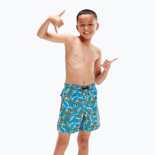 Pantaloni scurți de baie pentru copii Boys Printed 15" Watershort Bolt/bright yellow/salso/lawn