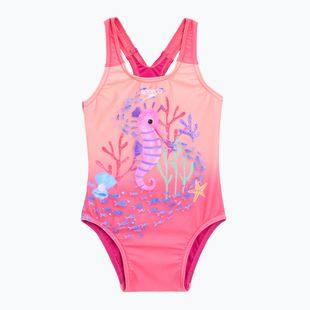 Costum de baie întreg pentru copii Speedo Digital Printed bloominous pink/cupid coral
