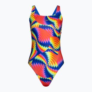 Costum de baie pentru femei Speedo Allover Digital Leaderback watermelon/flare pink/man peel/lemon drizzle