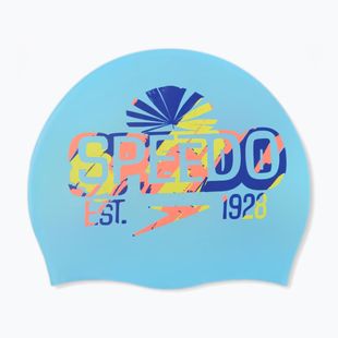 Cască de înot pentru copii Speedo Reversible Slogan picton blue/lemon drizzle/siren red